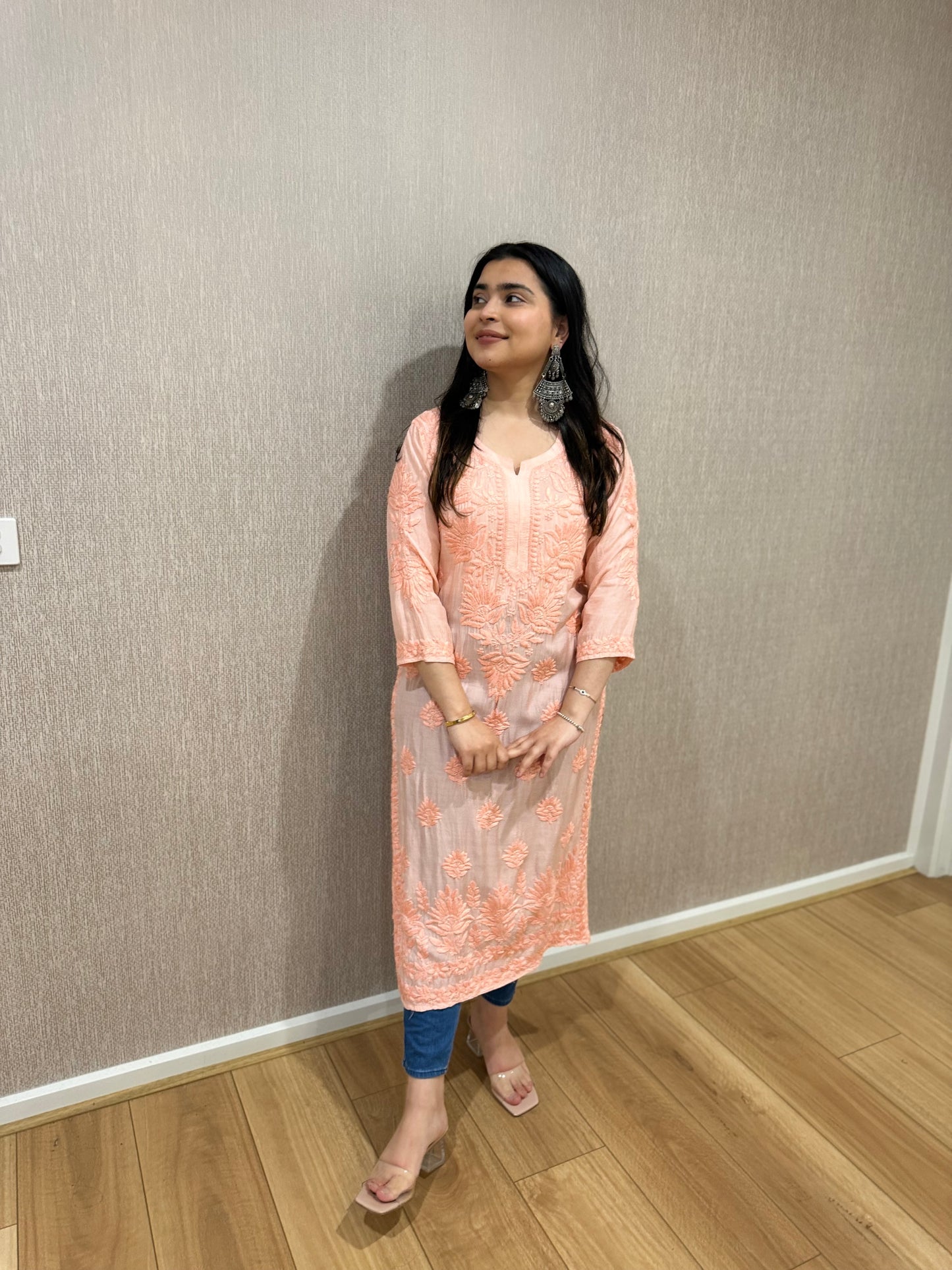 Muslin Kurti Peach